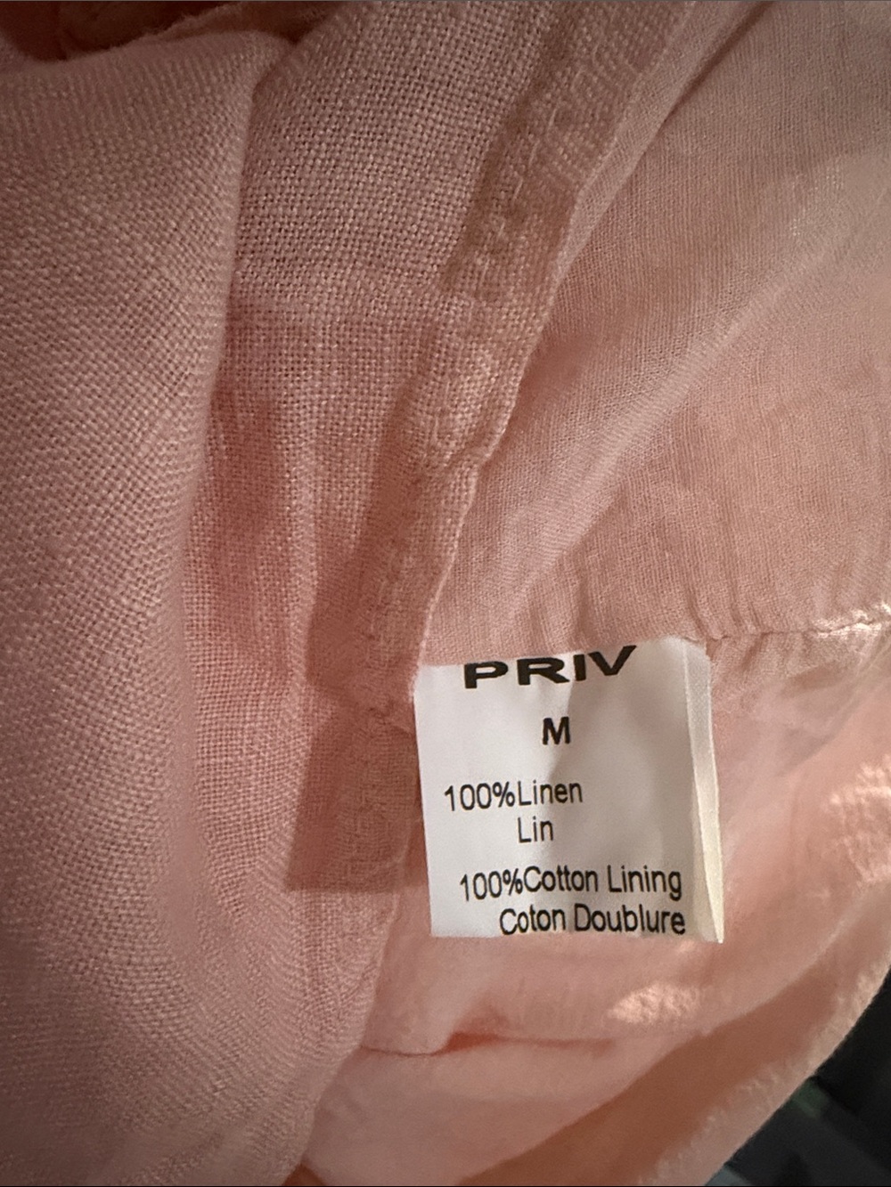 Jillian Harris x Priv Blush Pink Linen Dress Cottagecore - #280 - Picture 4 of 6